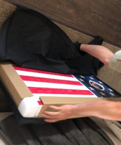 GoSports Flag Series Wood Cornhole Sets – Choose American Flag or State Flags – Includes Two Regulation Size 4 ft x 2 ft Boards, 8 Bean Bags, Carrying Case and Rules America 51 71whFdh0rTL