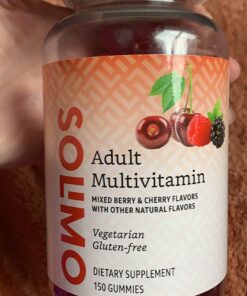 Amazon Basics Adult Multivitamin, 150 Gummies, 75-Day Supply, Mixed Berry & Cherry (Previously Solimo) 150 Count (Pack of 1) 33 71whYTcGtpL