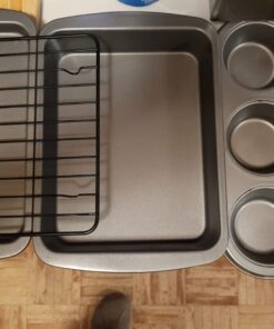 Ecolution EIOGY-1204 Toaster Oven Bakeware 4Piece Set | Nonstick Heavy Duty Carbon Steel,Gray Gray 40 71whrSllp0L