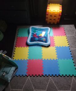 Foam Floor Mats - Interlocking EVA Foam Padding for Home Gym - Non-Toxic 8-Piece Play Mat Set for Toddlers, Babies, and Kids by Stalwart (Multicolor) 33 71wiHLEGj6L