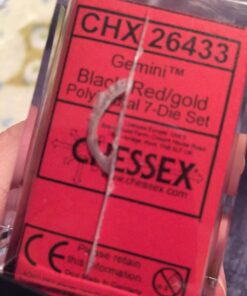 Chessex Manufacturing Polyhedral 7-Die Gemini Dice Set: Black & Red with Gold (d4, d6, d8, d10, d12, d20 & d00) CHX-26433 8 71wj72zBNmL