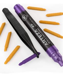 ARTEZA Liquid Chalk Markers Set of 8, Metallic Colors for Chalkboard, Blackboard, Glass, Mirror, Window, Restaurant Menu, and Classroom, Includes 8 Replaceable Chisel Tips, Tweezers, Labels, Stencils 14 71wjTg946RL