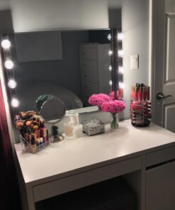 Ikee Design Premium Acrylic Rotating 64 Cosmetic Lipstick Organizer Tower,Lipgloss Stand with Removable Dividers, 360 Degree Spinning Lipstick Display Tower,4 1/2 W x 4 1/2 D x 9 1/8 H in Clear 46 71wjexCGtyL