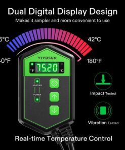 VIVOSUN 10"x 20.75" Seedling Heat Mat and Digital Thermostat Combo Set, UL & MET-Certified Warm Hydroponic Heating Pad for Germination, Indoor Gardening, Greenhouse 10"x20.75" 29 71wkZvj71L