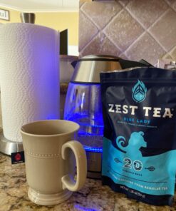 Zest 150mg High Caffeine Energy Leaf Blend - Blue Lady Black Tea - 20 Pack Bag - Hot or Iced - All Natural Strong Flavored Healthy Coffee Alternative Highly Caffeinated Substitute - Perfect for Keto 20 Count (Pack of 1) 40 71wl47uwZDL