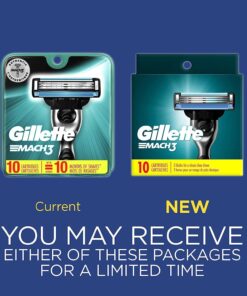 Gillette Mach3 Razor Refills for Men, 10 Razor Blade Refills Blue 10 Count (Pack of 1) 19 71wmXBkd9eL