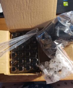 Vivaplex, 24, Amber, 10 ml Glass Roll-on Bottles with Stainless Steel Roller Balls. 3-3 ml Droppers included 24 71wmsF3j37L