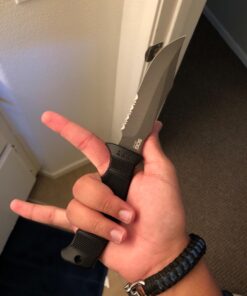 SOG Fixed Blade Knives with Sheath - SEAL Pup Tactical Knife, Survival Knife and Hunting Knife w/ 4.75 Inch Blade and Knife Sheath SEAL Pup - Nylon Sheath 62 71wnKxWxHgL