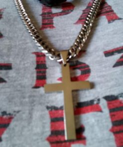 FIBO STEEL Stainless Steel Cross Pendant Chain Necklace for Men Women, 22-30 Inches 50*30*3mm cross, 24 inches chain 39 71wnggsCf1L