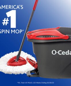 O-Cedar EasyWring Microfiber Spin Mop, Bucket Floor Cleaning System, Red, Gray Single 28 71woFhqBwxL