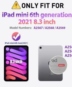 Alternative view of Timecity Case for iPad Mini 6 with Screen Protector Pencil Holder [360 Rotating Stand ] & Handle/Shoulder Strap, Drop-Proof Case for iPad Mini 6th Generation 8.3'' 2021 Kids Students Friendly- Green 8.3 inch Black + Green