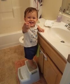 Dual Height 2 Step Stool for Kids | Slip Resistant Soft Grip Toddler's Stool for Potty Training and Use in The Bathroom or Kitchen | BPA Free for Comfort and Safety (1 Pack, Grey) 1 Count (Pack of 1) Gray 47 71wox1MrFL