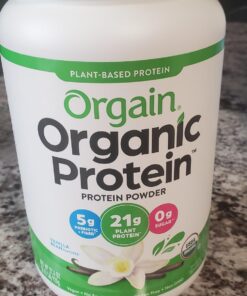 Orgain Organic Vegan Protein Powder, Vanilla Bean - 21g Plant Based Protein, Gluten Free, Dairy Free, Lactose Free, Soy Free, No Sugar Added, Kosher, For Smoothies & Shakes - 2.03lb 20 Servings (Pack of 1) 34 71wpFiqTo0L