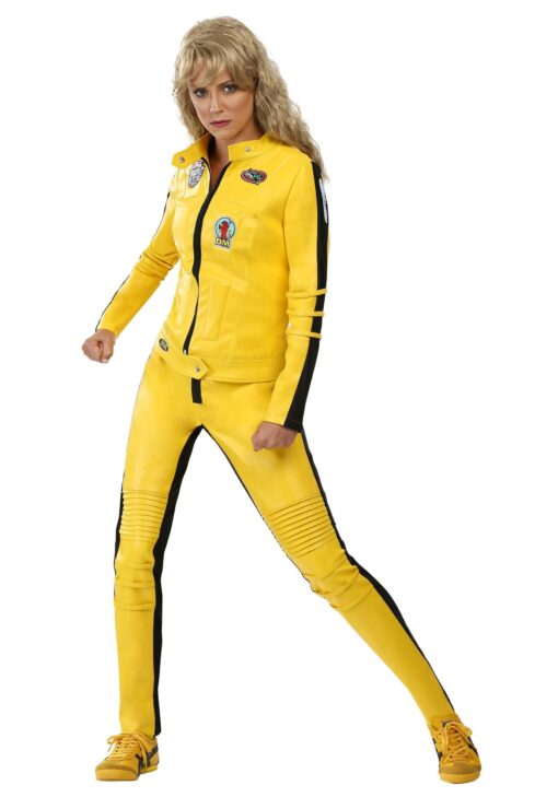 Adult Kill Bill Halloween Costume, Women’s Beatrix Kiddo Yellow Motorcycle Suit Medium