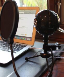 Logitech for Creators Blue Snowball USB Microphone for PC, Mac, Gaming, Recording, Streaming, Podcasting, Condenser Mic with Cardioid and Omnidirectional Pickup Patterns, Stylish Retro Design – Black Gloss Black 128 71wqrSxdTVL