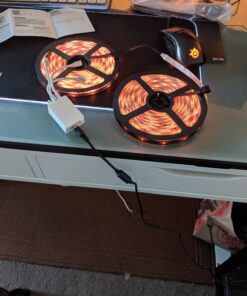 DAYBETTER Led Strip Lights Waterproof, 32.8ft(2 Rolls of 16.4ft) LED Tape Lights Color Changing 300 LEDs Light Strips Kit with 44 Keys Ir Remote Controller and 12v Power Supply for Indoor Outdoor Use 71 71wsFG9xk4L