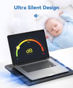 TECKNET Laptop Cooling Pad, Portable Slim Quiet USB Powered Laptop Notebook Cooler Cooling Pad Stand Chill Mat with 3 Blue LED Fans, Fits 12-17 Inches (Black) Black 29 71wsGko02TL