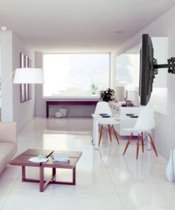 Alternative view of Mount-It! Articulating TV Wall Mount Corner Bracket, VESA 400 x 400 Compatible, Stable Dual Arm Full Motion, Swivel, Tilt Fits 32, 37, 40, 42, 47, 50 Inch TVs, 115 Lbs Capacity with HDMI Cable Black