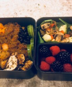 monbento - Large Bento Box MB Square Onyx with Compartments - Leakproof Lunch Box for Work or Meal Prep - BPA Free - Food Grade Safe - Black Black Onyx 30 71wuHibqRnL