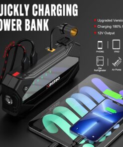 GREPRO Car Jump Starter, 3000A Peak Car Battery Jump Starter Battery Pack (10L Gas & 8.0L Diesel Engines), 12V Battery Booster, Jump Box with Jumper Cables, Car Battery Jumper with LED Light 15 71wue2tC NL