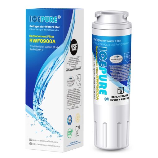 ICEPURE UKF8001 Replacement for Whirlpool EDR4RXD1, 4396395, Maytag UKF8001AXX-200, EveryDrop Refrigerator Water Filter 4, RFC0900A, FMM-2, WF295, UKF8001P, 469006, PUR, Puriclean II, RWF0900A, 1PACK 1