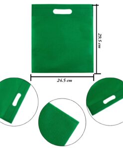 Aneco 50 Pieces 9.5 by 11.5 Inches Non-woven Bags Poly Goodie Treat Bag Rainbow Colors Tote Bag Party Gift Handles Bag Party Favors, 10 Colors 22 71wwgiINOL