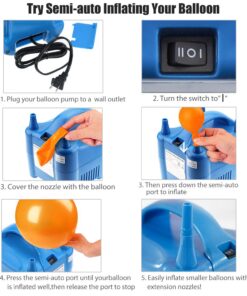 LotFancy 680W High Power Electric Balloon Pump, 110V-120V Balloon Inflator Pump for Party Decoration, Portable, Dual Nozzle Air Balloon Filler Machine, Fast & Efficient 18 71wx12EZNwL