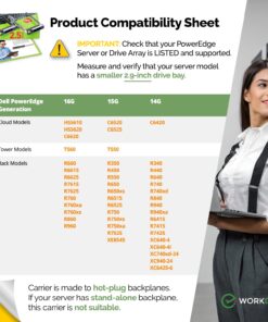 WORKDONE 2-Pack 2.5" Hard Drive Caddy - Compatible for Dell PowerEdge Servers - 14th Gen R340 R440 R540 R640 R740 R740xd R840 R940 R6415 R7415 R7425 - SSD SAS SATA NVMe Tray - Setup Manual 8 71wy2Y6ASKL