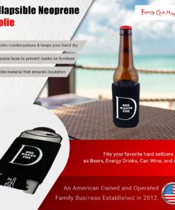 Alternative view of Funny Guy Mugs She Wants The D Collapsible Neoprene Can Coolie - D Sign on Bottom - Drink Cooler She Wants The D Black Can
