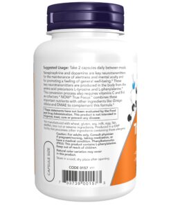 NOW Supplements, True Focus™ with Amino Acids, Ginkgo, DMAE + CoQ10 and Grape Seed Extract , 90 Veg Capsules 17 71wynMnXjhL