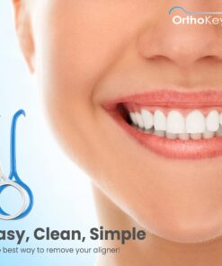 OrthoKey Retainer & Aligner Removal Tool - Dental-Grade Orthodontic Supplies for Invisible Braces, Cleaning & Travel - Bracket & Denture Remover (2-Pack) Blue Blue 2-Pack 26 71wzixWZtL