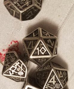 Q-Workshop Metal Dwarven 7 Polyhedral RPG Ornamented Dice Set 14 71x AvN2hwL