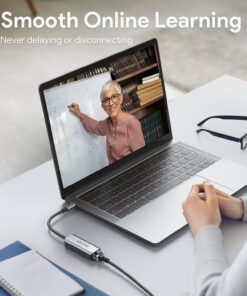 USB C to Ethernet Adapter, ABLEWE Type-C to RJ45 Gigabit Ethernet Adapter, Thunderbolt 3 to RJ45 LAN Network Adapter Compatible for MacBook Pro 2017 and More, MacBook Air, Dell XPS, iPad Pro (Grey) Grey 20 71x QUWb1hL