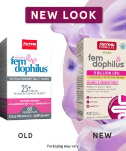 Jarrow Formulas Fem-Dophilus - 5 Billion Organisms Per Serving - 60 Veggie Capsules - Women’s Probiotic - Urinary Tract Health - Up to 60 Servings 0 60 Count (Pack of 1) 16 71x acG jL