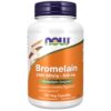 NOW Supplements, Bromelain (Natural Proteolytic Enzyme) 2,400 GDU/g - 500 mg, Natural Proteolytic Enzyme*, 120 Veg Capsules 120 Count (Pack of 1)