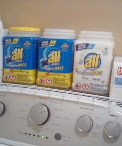 Household Essentials 05100 Rear Display Over-The-Washer Storage Shelf | Organize and Store Laundry Room Supplies | White 54 71x1dTtAlL