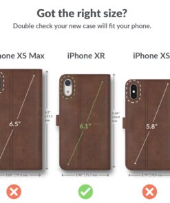 Alternative view of Snakehive iPhone XR Vintage Wallet || Genuine Leather Wallet Phone Case || Real Leather with Viewing Stand & 3 Card Holder || Flip Folio Cover with Card Slot (Brown) Apple iPhone XR Brown