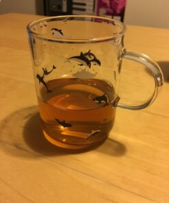 ELITEA Glass Mug with Handle Clear Cute Coffee Mugs Tea Cup with Dolphin Print 16.3oz 16.3oz Dolphin 20 71x2IwGllL