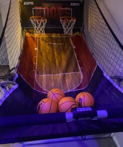 Hall of Games Indoor Arcade Basketball Games Multiple Styles, 2-Player Arcade Scoring Display with Rubber Basketball Set, Perfect for Family Game Rooms Deluxe (Poly Backboard & Premium Scorer) 28 71x2ZXeBlqL