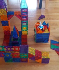 Playmags 150-Piece Magnetic Tiles Building Set – 3D Magnet Building Blocks, Creative Imagination, Inspirational, Educational STEM Toys for Kids with 1 Car Single 56 71x2ejHKAwL