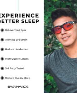 Swanwick Amber fit over blue light blocking glasses. Premium 99% blue blocker glasses fits over prescription glasses. Regular Black 15 71x2pG YIfL