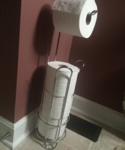 iDesign Classico Metal Toilet Tissue Roll Reserve Organizer for Bathroom, Compact Organizer, Holds 4 Rolls of Toilet Paper, Chrome Set of 1 33 71x32cJngWL