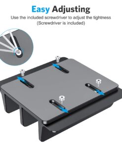 OMOTON [Updated Dock Version Vertical Laptop Stand, Double Desktop Stand Holder with Adjustable Dock (Up to 17.3 inch), Fits All MacBook/Surface/Samsung/HP/Dell/Chrome Book (Black) Black 27 71x38v7TmTL