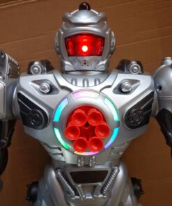 Think Gizmos Large Remote Control Robot for Kids – Superb Fun Toy RC Robot – Remote Control Toy Shoots Missiles, Walks, Talks & Dances (10 Functions) (Silver) Silver 37 71x3OTCETpL