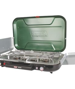 Coleman Classic 3-Burner Propane Camping Stove, Portable Camp Stove with 3 Adjustable Burners & Push-Button Instant Ignition, 28,000 BTUs for Camping, Tailgating, Grilling, BBQs, & More Green 24 71x4I8dqmuL 3
