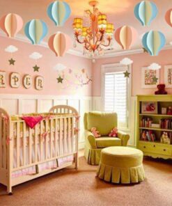 8 Pcs Large Size Hot Air Balloon 3D Paper Garland Hanging Decorations for Wedding Baby Shower Birthday Party Decorations by AZOWA Pink Blue 7.5in (Pack of 8) 21 71x4ml90YL