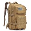 G4Free 40L Military Tactical Backpack 3 Day Assault Survival Molle Pack Bug Out Bag Fishing Backpack Rucksack Tan