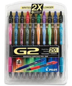 Pilot, G2 Premium Gel Roller Pens, Fine Point 0.7 mm, Assorted Colors, Pack of 20 Assorted Classic 24 71x5H4yjHWL