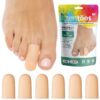 ZenToes 6 Pack Gel Toe Cap and Protector - Cushions and Protects to Provide Relief from Missing or Ingrown Toenails, Corns, Blisters, Hammer Toes (Small, Beige) Small 11 71x6aT8e KL