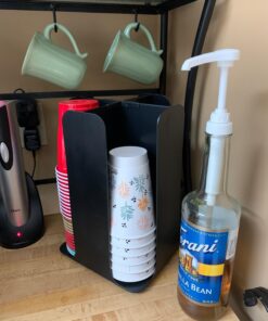 Mind Reader Lid Carousel, Countertop Org Coffee Bar, Beverage Cup Holder, Plastic, 7.75 x 12 x 7.75, Black 28 71x7nJfh8cL 1